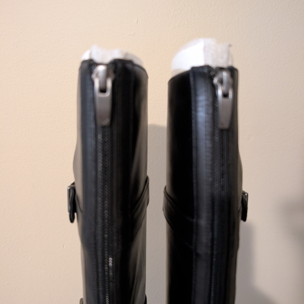 Via Spiga Black Strappy Heeled Boots - Picture 11 of 16